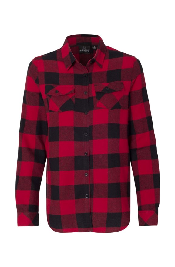 womens collars Womens Long Sleeve Red Flannel